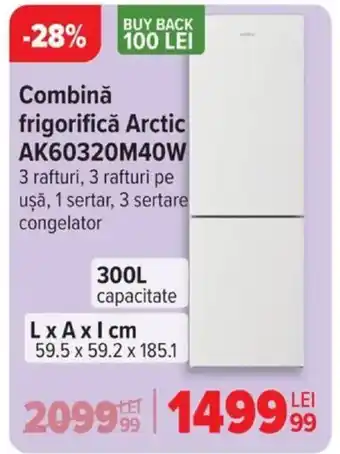 Carrefour Combinǎ frigorifică Arctic AK60320M40W Ofertă