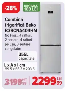 Carrefour Combinǎ frigorifică Beko B3RCNA404HM Ofertă