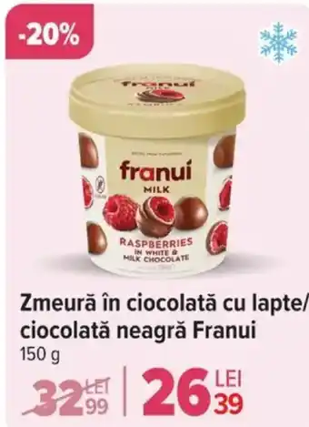 Carrefour Zmeură în ciocolată cu lapte/ ciocolată neagră Franui Ofertă