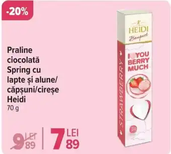 Carrefour Praline ciocolată Spring cu lapte şi alune/ căpşuni/cireşe Heidi Ofertă