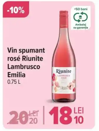 Carrefour Vin spumant rosé Riunite Lambrusco Emilia Ofertă