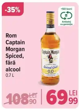 Carrefour Rom Captain Morgan Spiced, fără alcool Ofertă