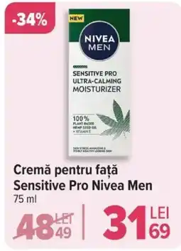 Carrefour Cremă pentru faţă Sensitive Pro Nivea Men Ofertă