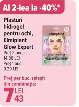 Carrefour Plasturi hidrogel pentru ochi, Elmiplant Glow Expert Ofertă