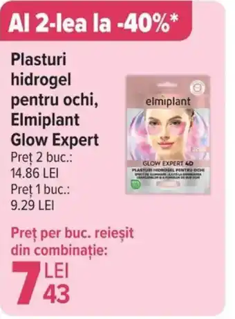 Carrefour Plasturi hidrogel pentru ochi, Elmiplant Glow Expert Ofertă