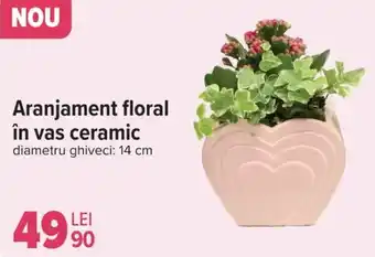 Carrefour Aranjament floral în vas ceramic Ofertă