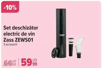 Carrefour Set deschizător electric de vin Zass ZEWS01 Ofertă