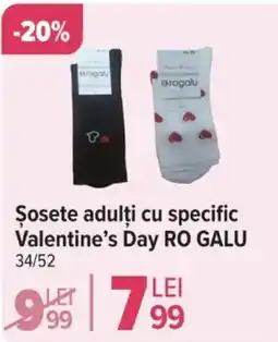 Carrefour Şosete adulți cu specific Valentine's Day RO GALU Ofertă