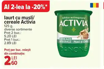 Carrefour Market laurt cu musli/ cereale Activia Ofertă