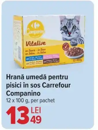 Carrefour Market Hrană umedă pentru pisici în sos Carrefour Companino Ofertă