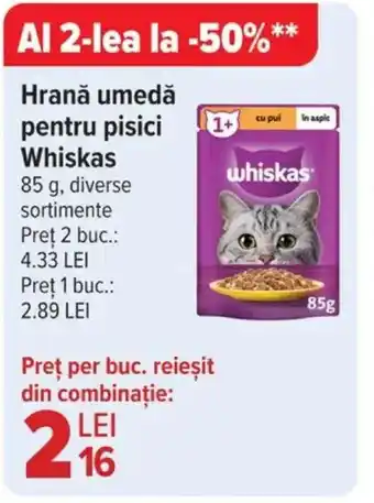 Carrefour Market WHISKAS Hrană umedă pentru pisici Ofertă