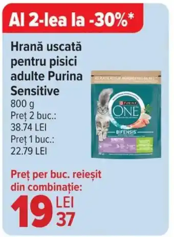 Carrefour Market Hrană uscată pentru pisici adulte PURINA Sensitive Ofertă