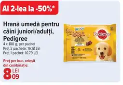 Carrefour Market PEDIGREE Hrană umedă pentru câini juniori/adulți Ofertă