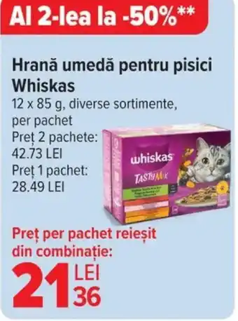 Carrefour WHISKAS Hrană umedă pentru pisici Ofertă