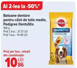 Carrefour Batoane dentare pentru câini de talie medie, Pedigree DentaStix Ofertă