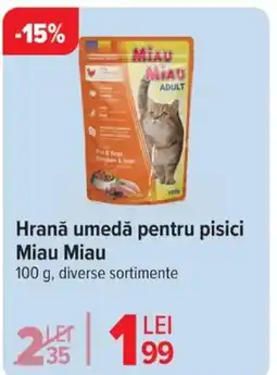 Carrefour Hrană umedă pentru pisici Miau Miau Ofertă