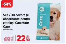 Carrefour Set x 30 covoraşe absorbante pentru căţeluşi Carrefour Care Ofertă