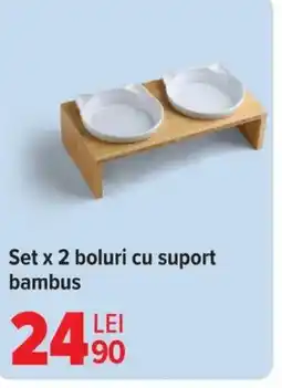 Carrefour Set x 2 boluri cu suport bambus Ofertă