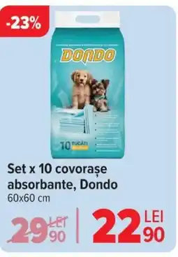 Carrefour DONDO Set x 10 covorase absorbante Ofertă