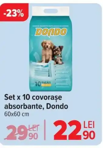 Carrefour DONDO Set x 10 covorase absorbante Ofertă