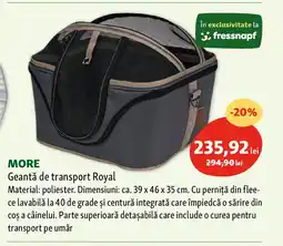 Fressnapf MORE Geantă de transport Royal Ofertă