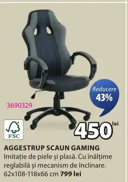 JYSK Aggestrup scaun gaming Ofertă