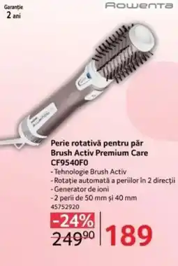 Selgros Perie rotativă pentru păr Brush Activ Premium Care CF9540F0 Ofertă