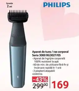 Selgros PHILIPS Aparat de tuns /ras corporal Seria 3000 BG3027/05 Ofertă