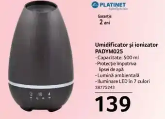 Selgros Umidificator și ionizator PADYM025 Ofertă