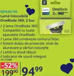 Selgros QP420/50 Lamă înlocuibilă OneBlade 360, 2 buc Ofertă