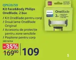 Selgros QP620/50 Kit Face&Body Philips OneBlade, 2 buc Ofertă