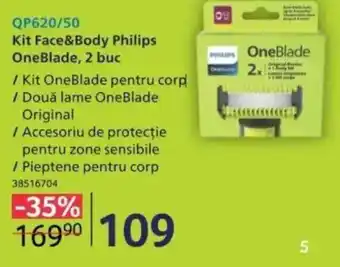 Selgros QP620/50 Kit Face&Body Philips OneBlade, 2 buc Ofertă