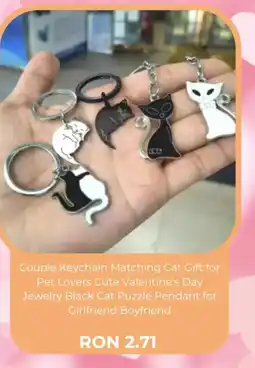 AliExpress Couple Keychain Matching Cat Gift for Pet Lovers Ofertă