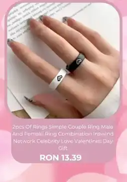 AliExpress Simple Couple Ring Male And Female Ring Combination Inswind Network Celebrity Love Valentines Day Gift Ofertă