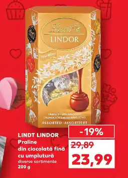 Kaufland LINDT LINDOR Praline din ciocolată fină cu umplutură Ofertă