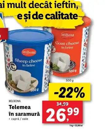 Lidl MILBONA Telemea în saramură Ofertă