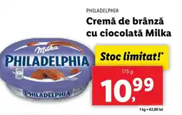 Lidl PHILADELPHIA Cremă de brânză cu ciocolată Milka Ofertă