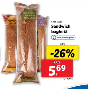 Lidl CHEF SELECT Sandwich baghetǎ Ofertă