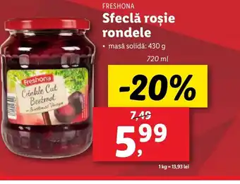 Lidl FRESHONA Sfeclă roşie rondele Ofertă