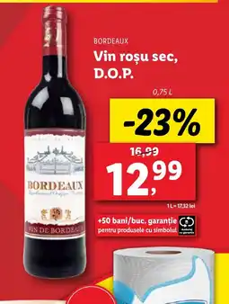 Lidl BORDEAUX Vin rosu sec, D.O.P. Ofertă