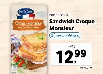 Lidl DUC DE COEUR Sandwich Croque Monsieur Ofertă