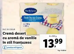 Lidl DUC DE COEUR Cremă desert cu aromă de vanilie în stil franţuzesc Ofertă