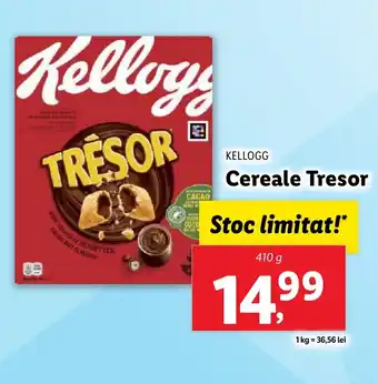 Lidl KELLOGG Cereale Tresor Ofertă