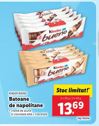 Lidl KINDER Bueno Batoane de napolitane Ofertă