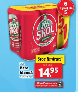 Lidl SKOL Bere blondă Ofertă