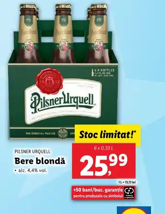 Lidl PILSNER URQUELL Bere blondǎ Ofertă