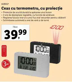 Lidl AURIOL® Ceas cu termometru, cu proiecţie Ofertă