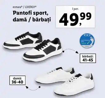 Lidl ESMARAⓇ/LIVERGYⓇ Pantofi sport, damă bărbați Ofertă