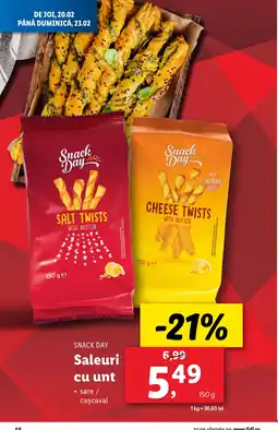 Lidl SNACK DAY Saleuri cu unt Ofertă