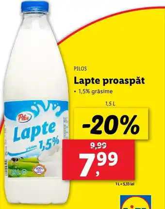 Lidl PILOS Lapte proaspăt Ofertă